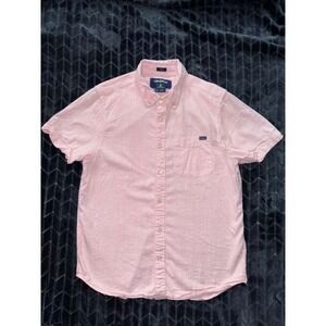 Chubbies Men's Regular Fit Short Sleeve Button-Up Shirt Pink‎ Size Small